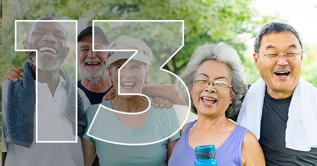 Middle aged people laughing 